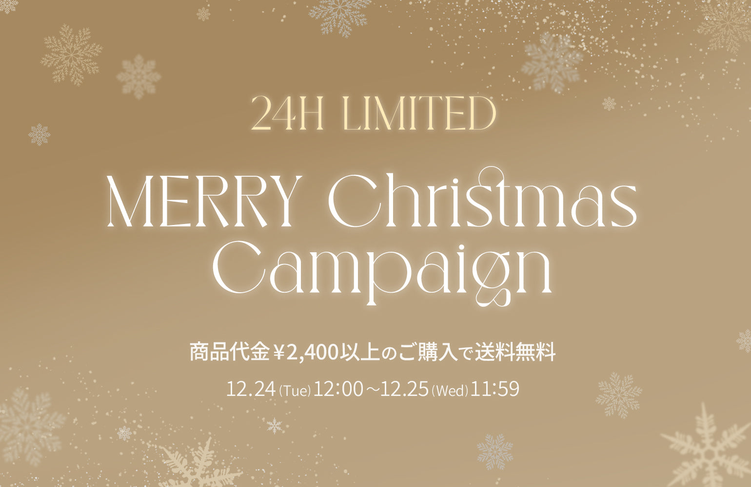 ⏰24時間限定⏰2,400円以上のご購入で送料無料キャンペーン開催🎄
