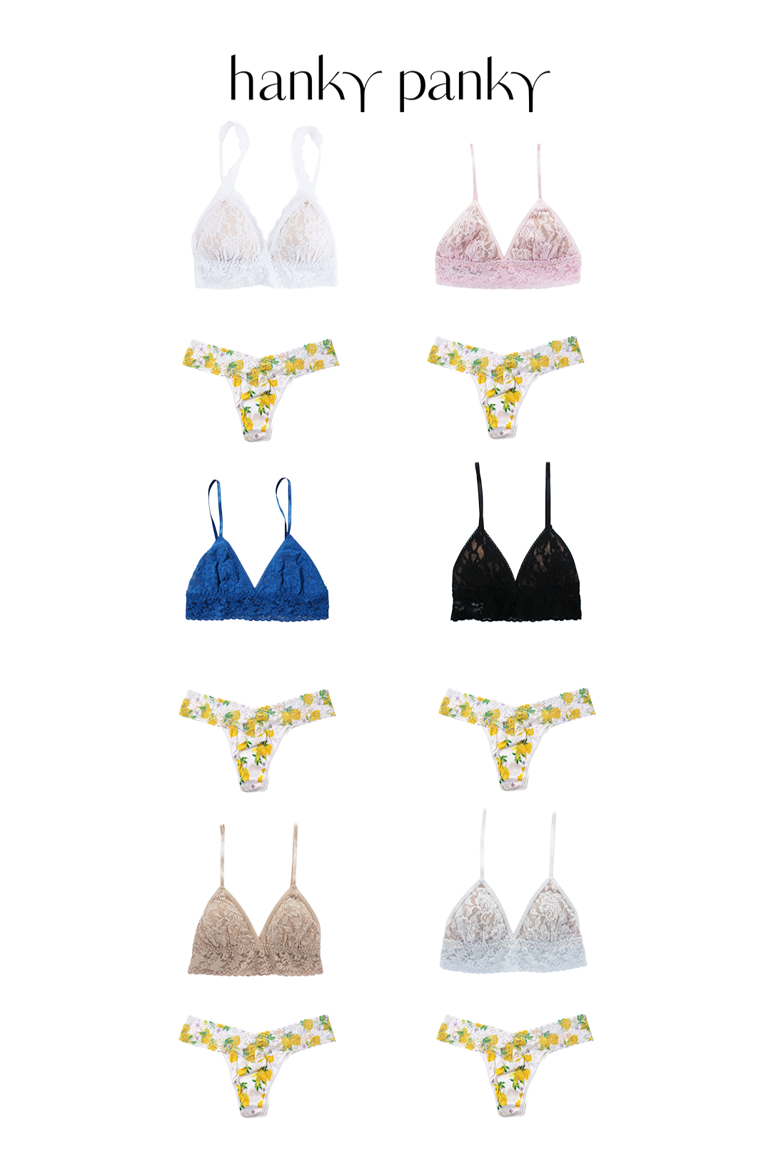 HANKY PANKY プリンテッド シグニチャー レース ロー ライズ タンガ(メイクレモネードコットン)