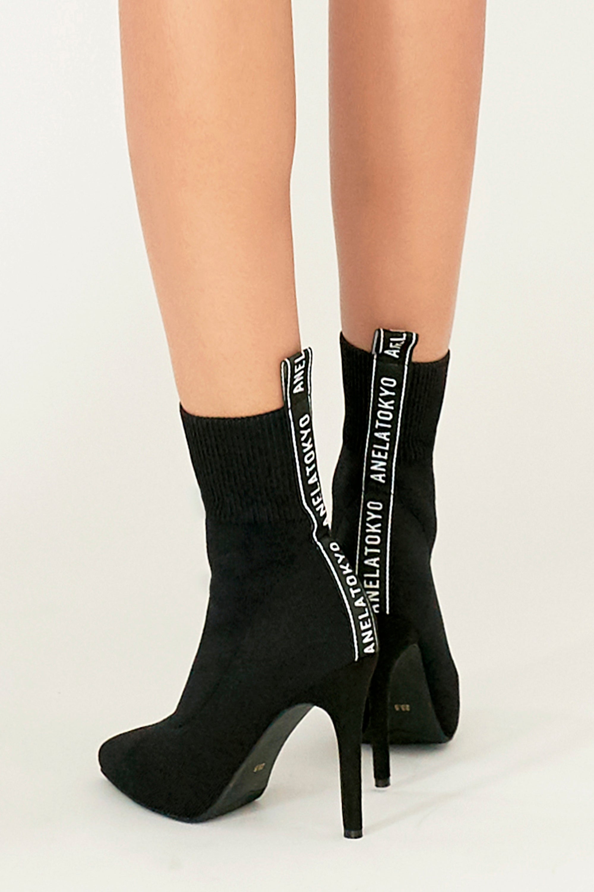 ANELATOKYO LOGO ニットショートブーツ