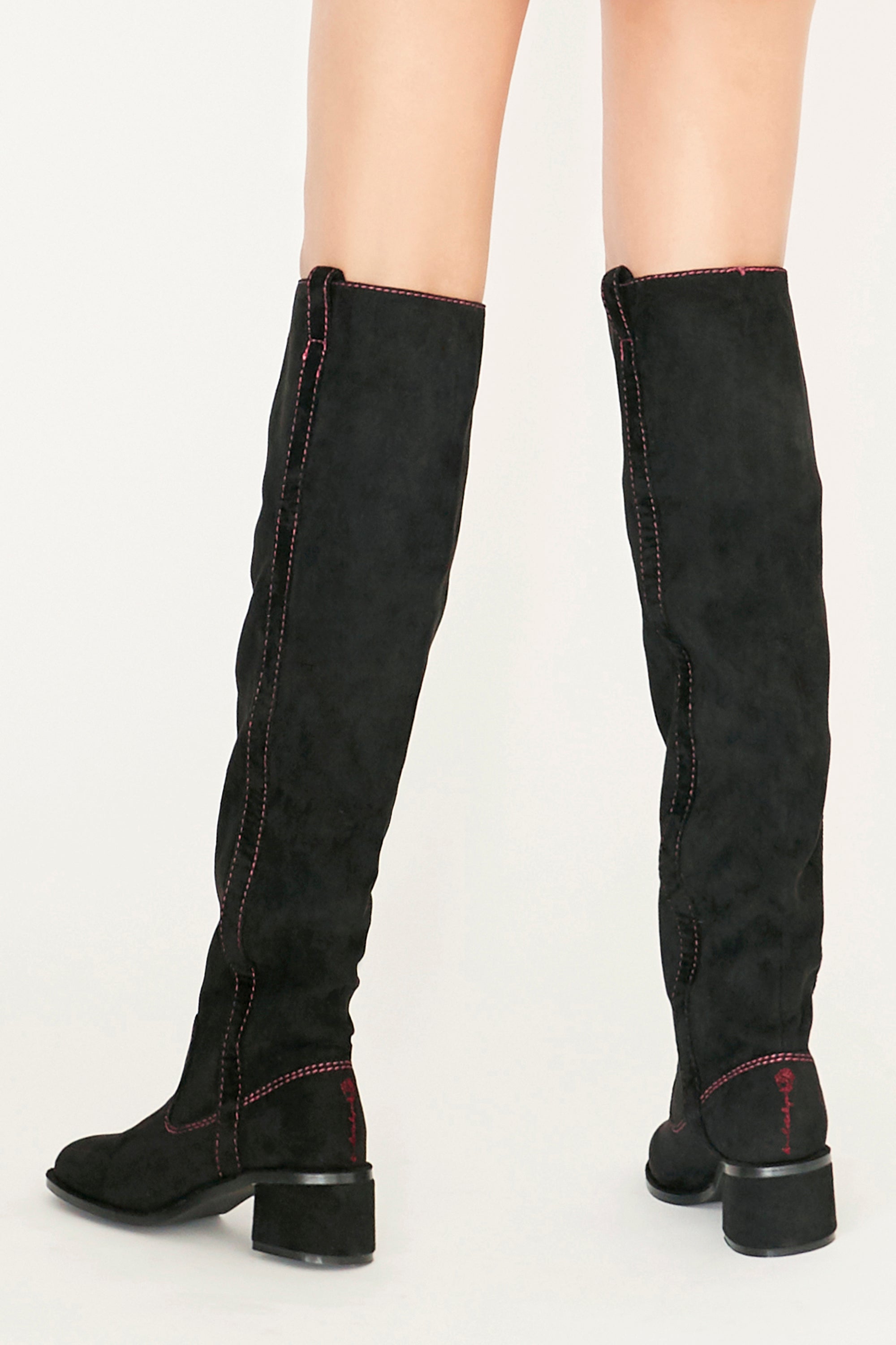 ステッチデザインルーズロングブーツ