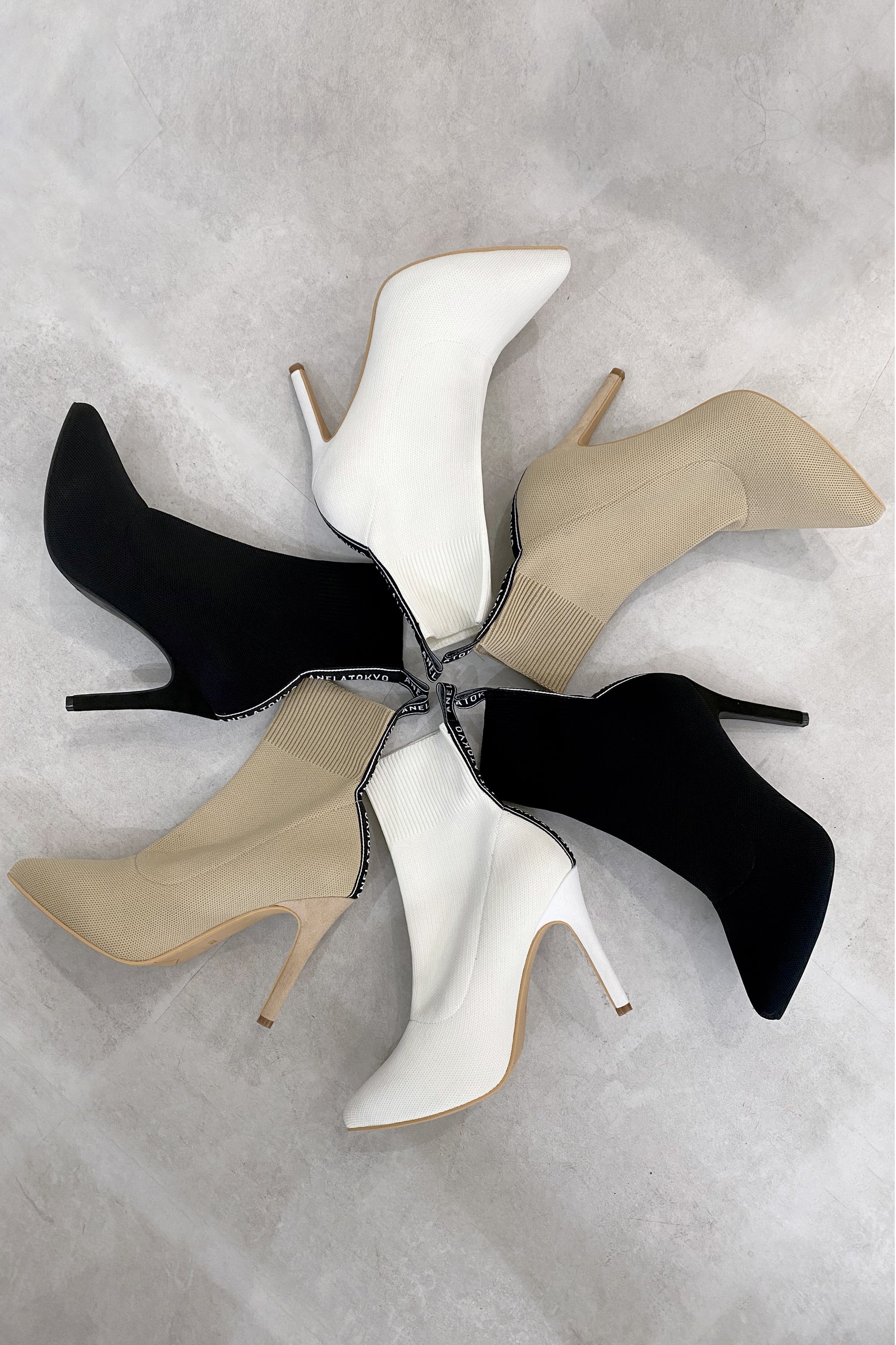 ANELATOKYO LOGO ニットショートブーツ