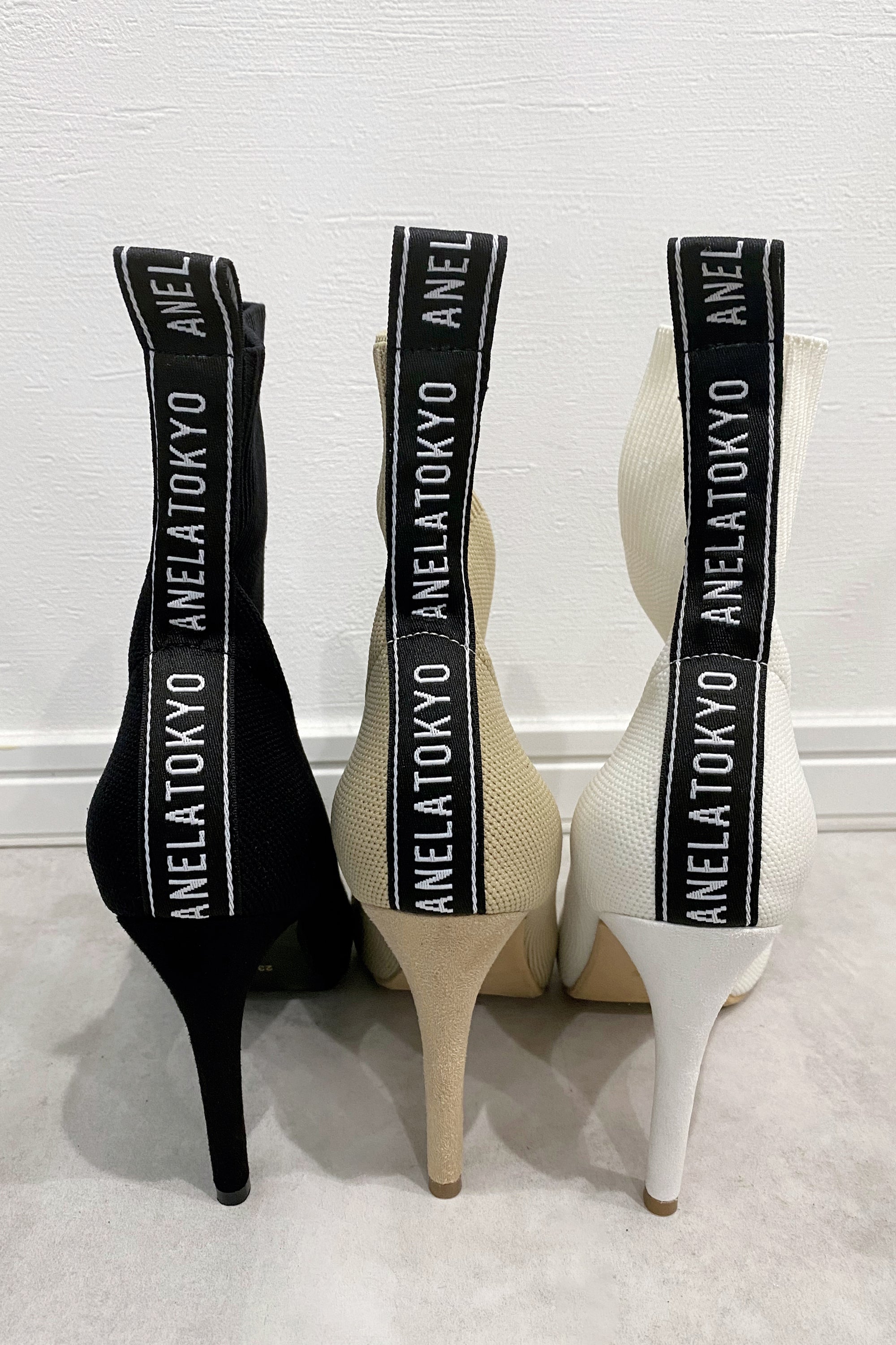 ANELATOKYO LOGO ニットショートブーツ