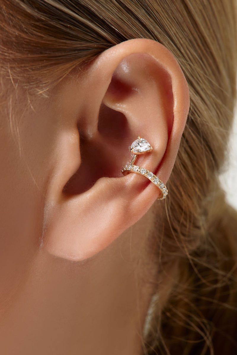 PEAR SHAPED DIAMOND EAR CUFF