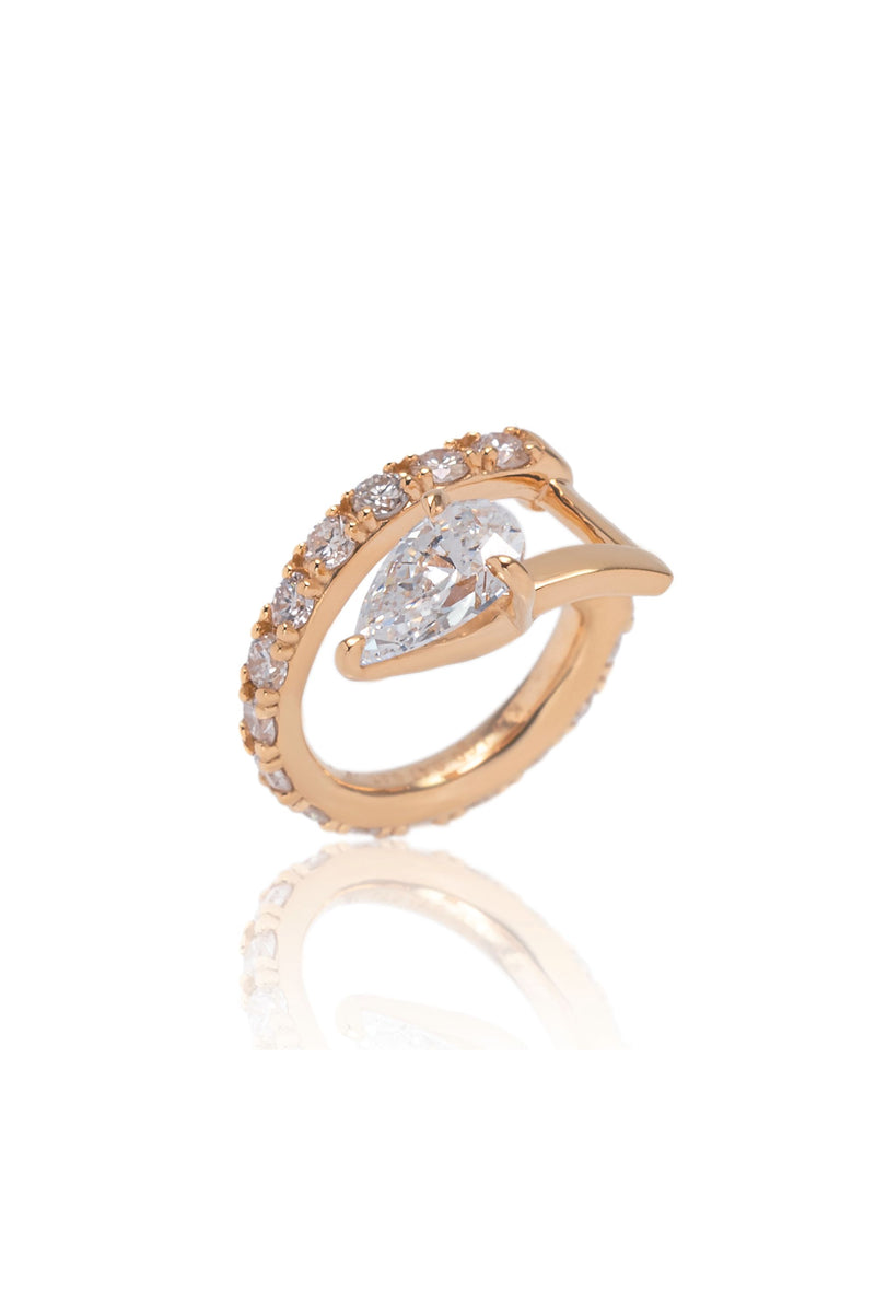 PEAR SHAPED DIAMOND EAR CUFF