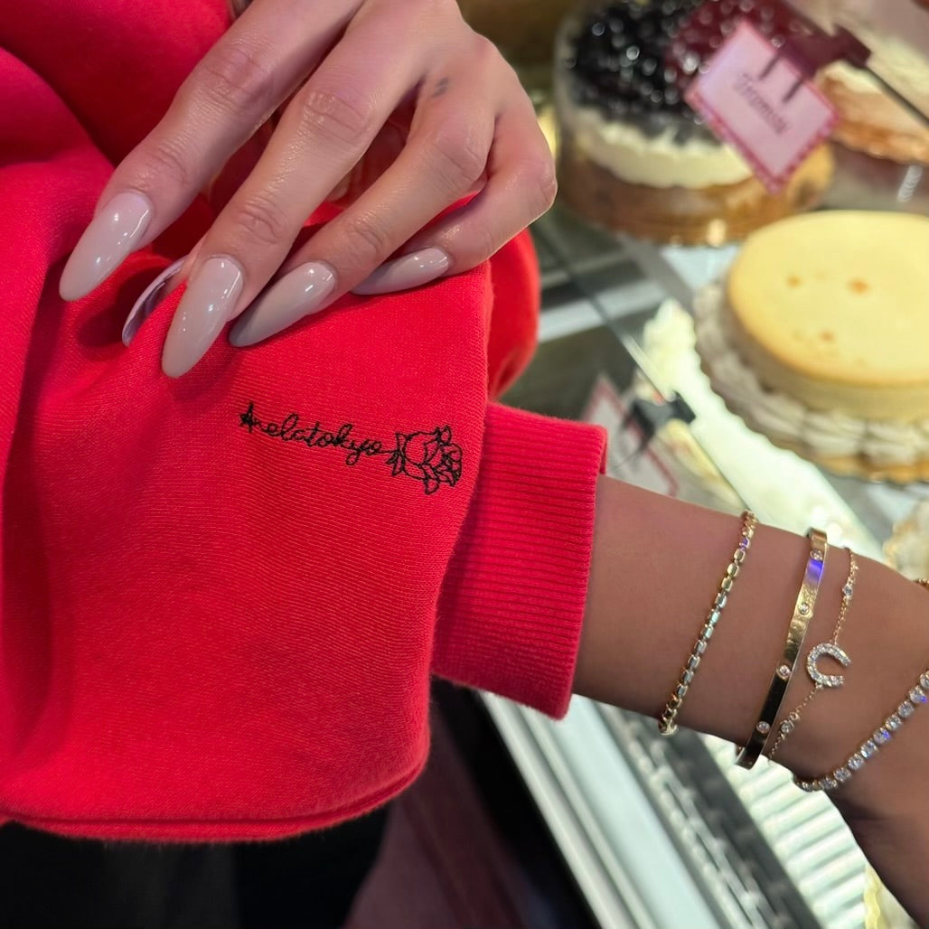 【受注販売】ローズ刺繍ドルマンスリーブスウェット