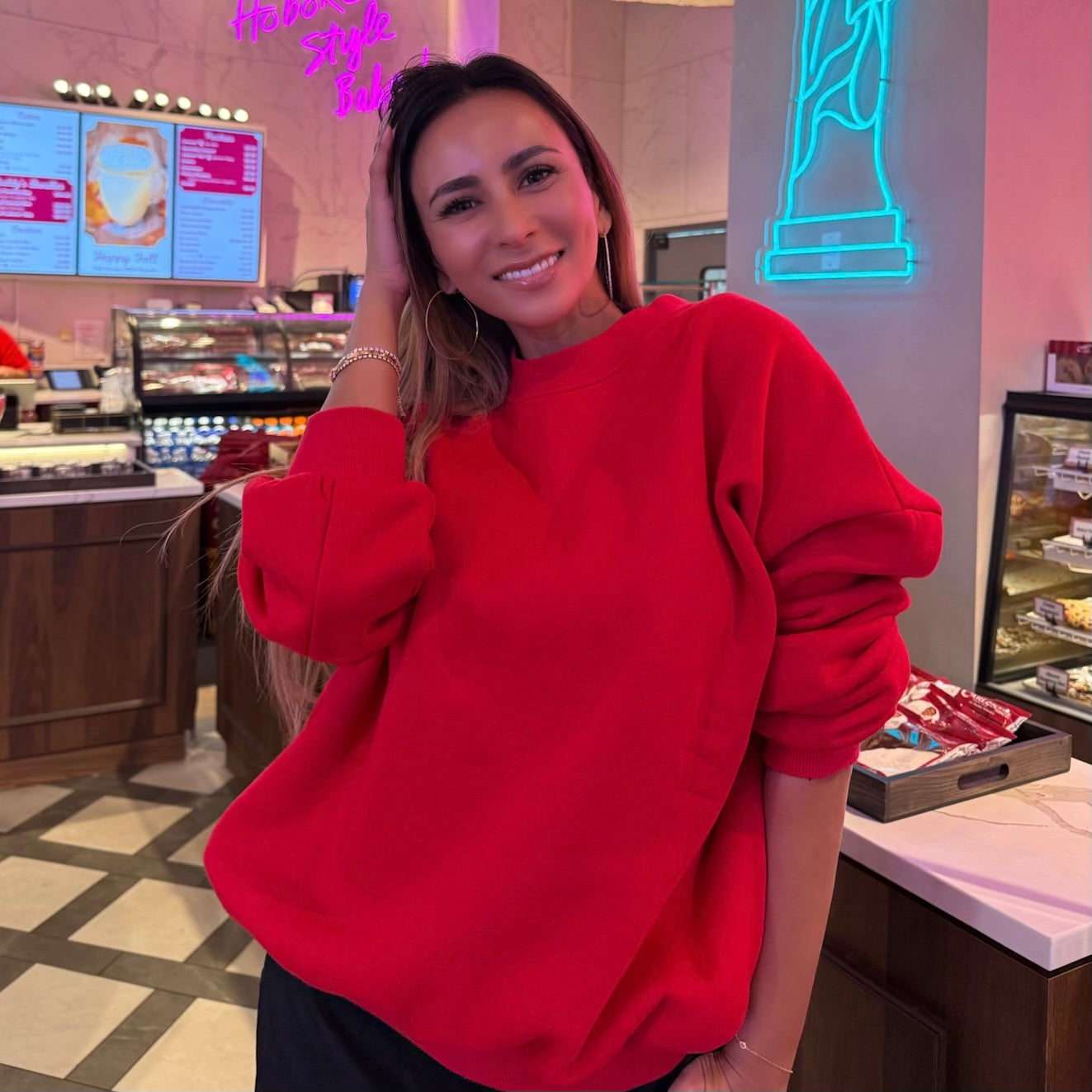 【受注販売】ローズ刺繍ドルマンスリーブスウェット