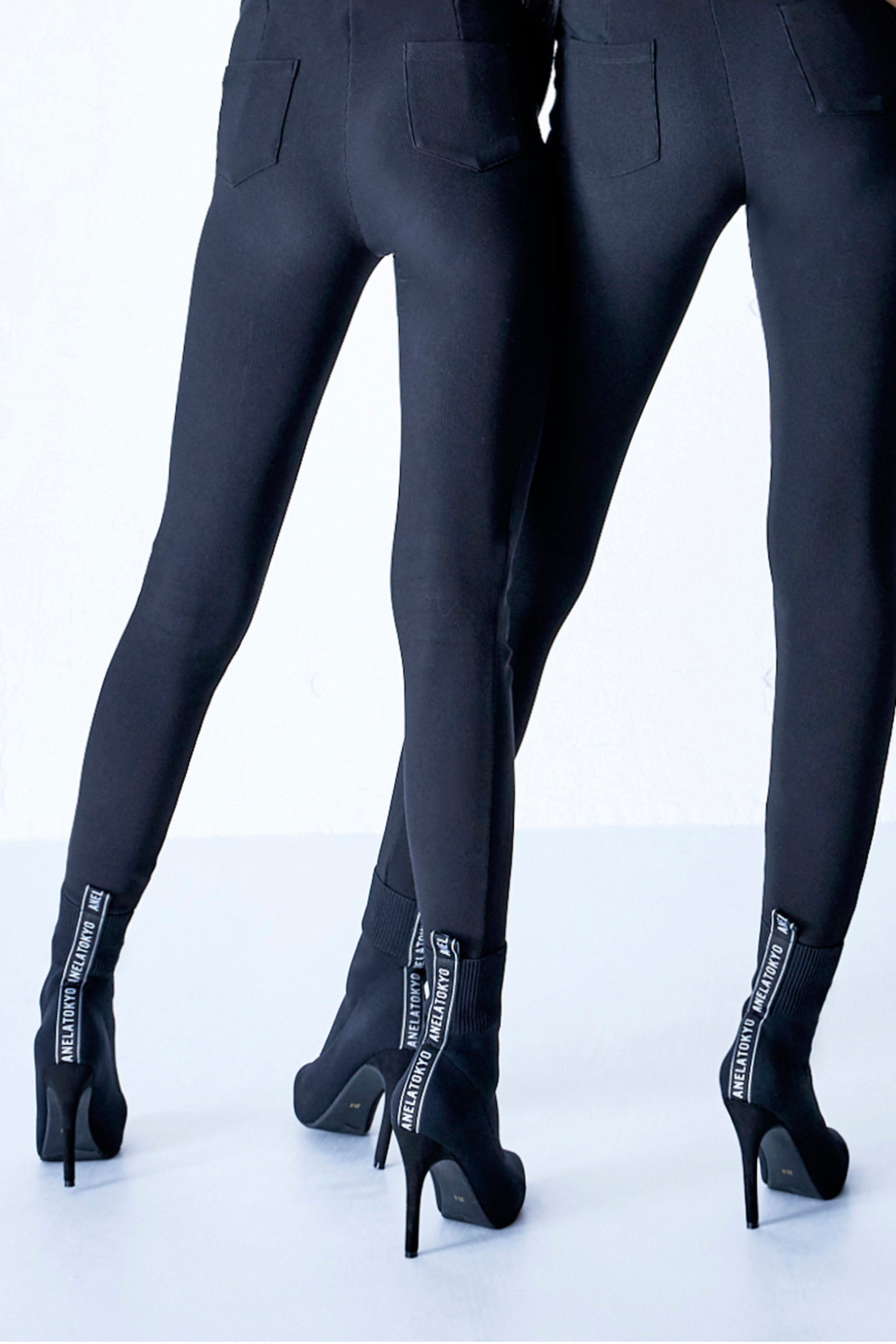 ANELATOKYO LOGO ニットショートブーツ