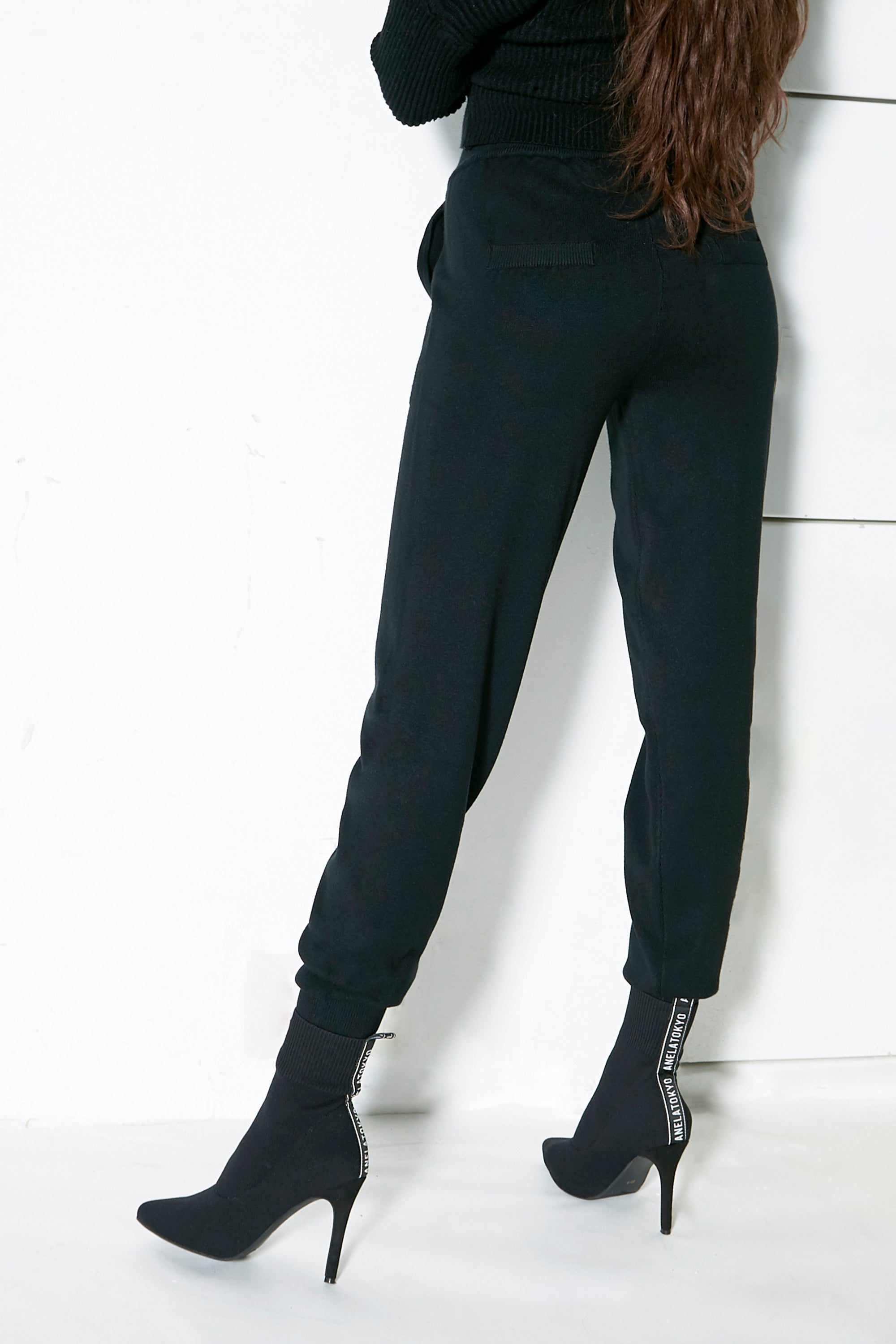 ANELATOKYO LOGO ニットショートブーツ