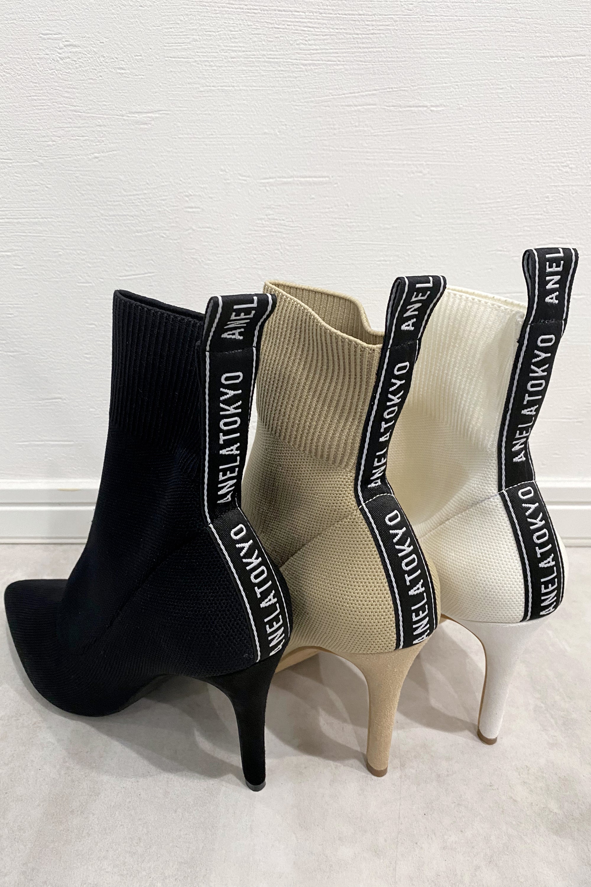 ANELATOKYO LOGO ニットショートブーツ